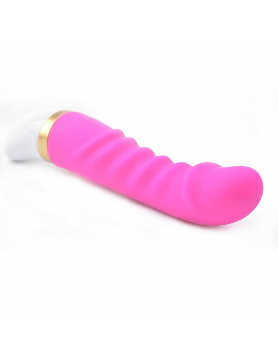 BeHorny 12 Mode Rechargeable Silicone Dildo Vibrator, Pink