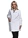 ICU by Barco Women's Junior Fit 34 Inch 5 Pocket Princess Seam Lab Coat, White, Small