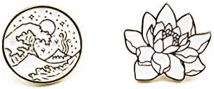 DeliV Creative Brooch Enamel Pin Buckle Shirt Sweater Hat Pin Backpack Decoration Badge,Flower,Style 1