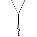 3 Cultured Pearls Pendant Necklace on Black Suede Leather Cord Beaded Y-Shaped Jewelry for Women Black