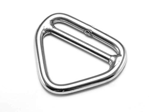 2 Pieces Stainless Steel 316 (6mm x 50mm) Triangle Ring Welded with Cross Bar Marine Grade