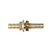 Joywayus 1/4'' Hose Barb Thru-Bulk Head Hex Union Brass Fitting with Flat Washer Gasket Water/Fuel/Air