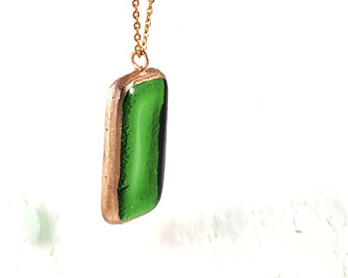 Copper-Framed Recycled Jägermeister Bottle Pendant