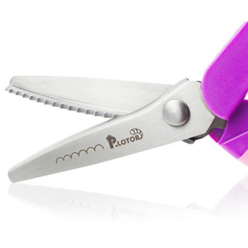 Scalloped Pinking Shears, P.LOTOR 9.3 Inches Stainless Steel Handled
