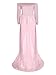 JustVH Maternity Off Shoulder Chiffon Gown Long Sleeve Front Split Maxi Photography Dress Pink