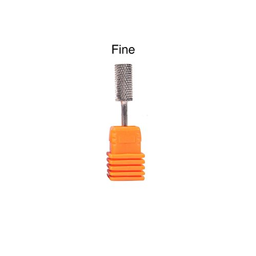 Gimiton 3/32 Carbide Large Barrel Nail Drill Bit Fine Coarse Grit Manicure Drill Bit Electric Nail Files Bits for Nail Drill Machine (Fine)