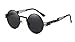 Dollger Black Round Sunglasses Retro Vintage Steampunk Sunglasses for Men