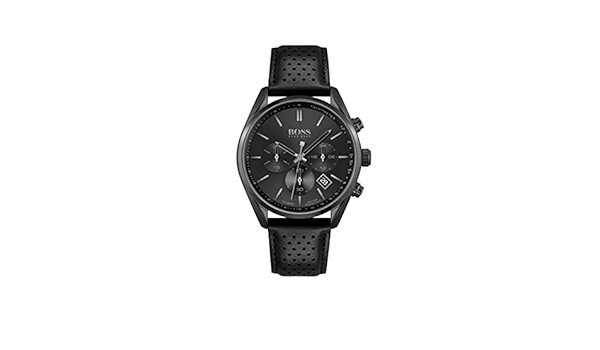 Amazon.com: BOSS Men's Champion Stainless Steel Quartz Watch with Leather  Strap, Black, 22 (Model: 1513880) : Clothing, Shoes \u0026 Jewelry