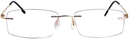 Agstum Titanium Alloy Flexible Rimless Hinged Frame Optical Eyeglasses ...
