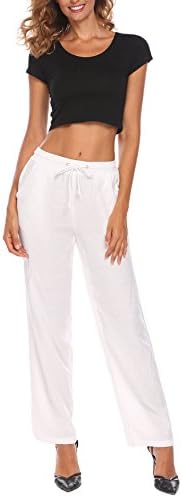 keliqq Women's Casual Wide Leg Pants Elastic Loose Palazzo Pants