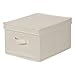 Household Essentials 113 Storage Box with Lid and Handle - Natural Beige Canvas - Large