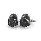 Painting Black Silver Darth Vader Mask Helmet Dark Lord Sith Star Wars Men's Cufflinks
