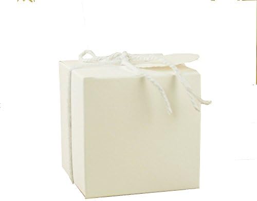 IGBBLOVE 50PCS Cute Solid Wedding Candy Box Kraft Paper Party Birthday Gift Box (White)
