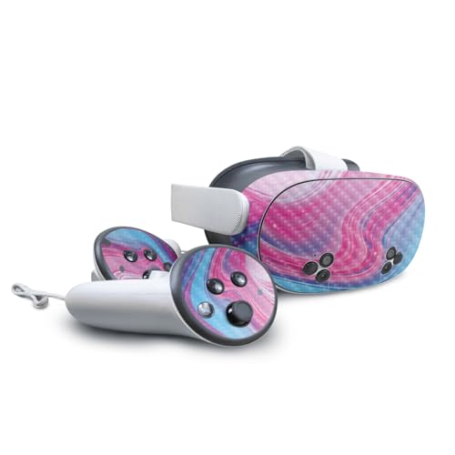 Carbon Fiber VR Skin Compatible with Meta Quest 3S - Magenta Pour - Premium 3M…