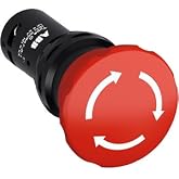 ABB CE4T-10R-01 Push Button Switch, 30 mm, Twist Release, 1 NC, Red