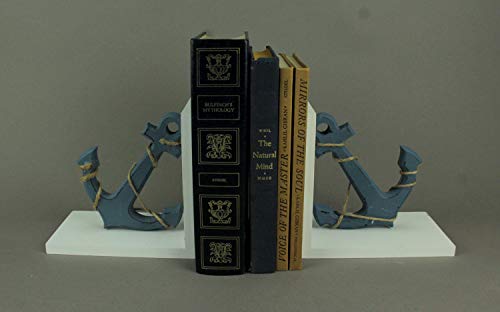 Chesapeake Bay Ltd Blue and White Nautical Anchor Bookends