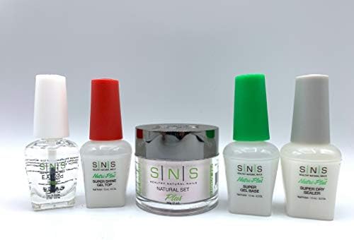 SNS Gel Base Top EA Bond Sealer Dry Coat Natural Healthy Plus Set for Do It Yourself Home Nails Starter Kit Dipping Powder Gelous (Natural Set)