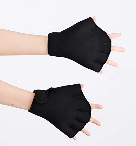 Diving Gloves Swimming Aquatic Gloves Swim Gloves Aquatic Fitness Water Resistance Training Aqua Fit Webbed Gloves Swim Pins for Water Surfing Swimming Paddle Diving Fingerless Gloves Paddle Gloves