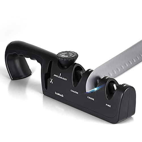 LeoMAG 2in1 Knife & Scissor Sharpener, for Straight & Serrated Edge