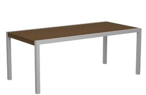 POLYWOOD 8300-11TE MOD 36 x 73 Dining Table, Textured Silver/Teak