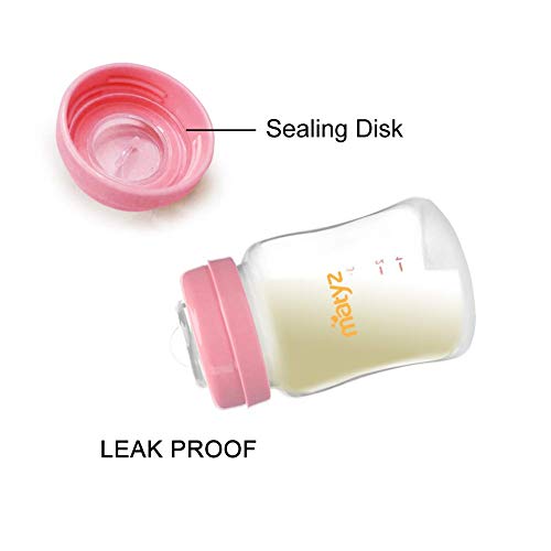 Matyz 4Pack Breast Milk Collection and Storage Bottles (Pink, 6oz Each) BPA Free Breastmilk