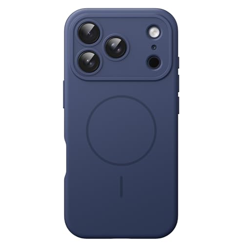 JETech Magnetic Silicone Case for iPhone 17 Pro MAX 6.9 Inch, Compatible with MagSafe, Silky Soft, Shock Absorption Case with Camera Lens Protection (Dark Blue)