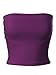 MixMatchy Women's Solid Casual Summer Side Shirring Scrunched Built-in Bra Tube Top