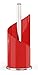Paper Towel Holder | Brushed Stainless Steel & Iron Accents | Won’t Unravel or Tip Over | Designed for Most Roll Sizes | Vertical Countertop Dispenser (UpGood Paper Porter, True Red)