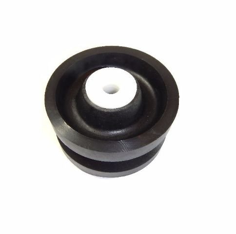 Solid Polyurethane 4"x2" Black V-Groove Wheel w/1/2" ID Wet Environment Bearing