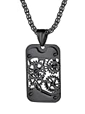 Richsteel Steampunk Black Gear Pendant Dog Tag