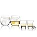 Vinetto Whiskey Globe Decanter Set with 2 Etched Globe Whisky Glasses & Shots Glasses - Whiskey Decanter for Liquor, Scotch, Bourbon, Vodka (850ml) - World Etched Scotch Decanter Set with Antique Ship