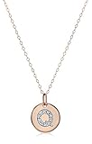 14k Rose Gold Disc Diamond Initial Pendant Necklace, 18