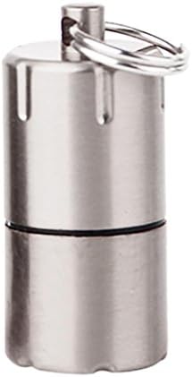OVERMAL Capsule Lighter Fireproof Mini Survivor Lighter Camping Pocket Keyring Tool (Silver)