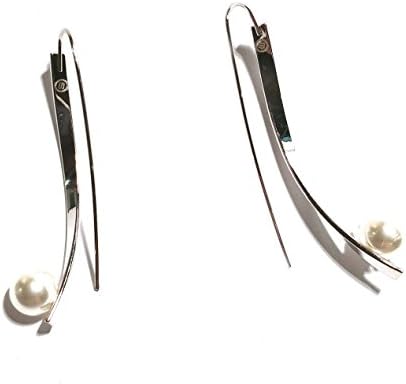 Minwhee Modern Pearl Earrings Brass plated