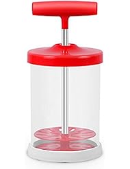 Manual Professional Whipping Cream Dispenser - Handheld DIY Whipped Cream Dispenser - Perfect Cream Whipper Maker for Gift,Lid,15-Ounce Capacity (450ml) (Red)