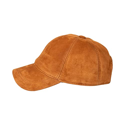 HATSQUARE Suede Leather Baseball Cap Adjustable Dad Plain Hat
