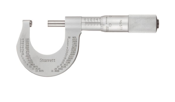 Starrett 577xp Micrometer Plain Thimble Carbide Faces 0 1 Range 0 001 Graduation Full Finish Tapered Frame Outside Micrometers Amazon Com Industrial Scientific
