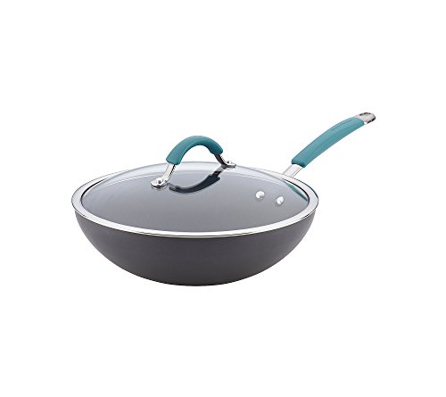 Rachael Ray 11" Covered Skillet with Agave Blue Handles 1 Rachael Ray 11" Covered Skillet with Agave Blue Handles