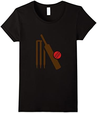 Women's Cricket Art T-shirt Large Black