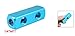 uxcell-a13010700ux0039 G1/4 Thread 2 Way Quick Connect Air Hose Manifold Block Blue