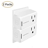 WiFi Smart Plug (2 Pack), Laneco Mini Wireless smart socket Outlet with Timing Function, Control Your Devices from Anywhere Via Free APP, Compatible with Alexa & Google Home, No Hub Required