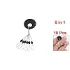 uxcell-10-Pcs-6-in-1-Size-L-Black-Rubber-Oval-Shaped-Stop-Fishing-Stopper-Sinker-Bobber-Floater-Fish-Tackle-Tool