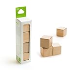 4 Piece Tegu Magnetic Wooden Block Cube Set, Natural