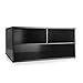JulieHome Wood Two-Tier Printer Fax Stands Shelf Paper Organizer for Home Office，Black