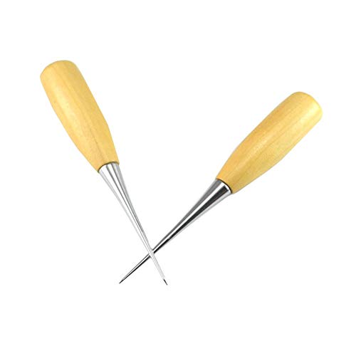 Leather Repair Round Solid Tool Sustainable Home Use Sharp Edge Lightweight and Portable Wood Handle Scratch Awl Tool Pin Punching - Thumbnail 2