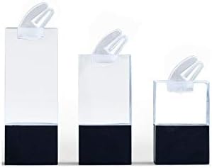 Acrylic Ring Display Stand Holder with Clip Jewelry Showcase Holder Set of 3 (3 Pcs Rings Stand)