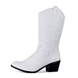 West Blvd - Womens Miami Cowboy Western Boots (9 M US, Whitev1 Pu)