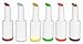 2dayShip Set of 6 Multi-Colored Flow-N-Stow 32 Ounce Juice Pour Bottles Brown, Green, Orange, Red, White, Yellow