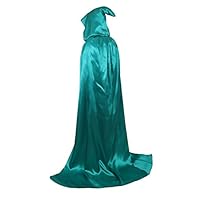 AOLAIYAOQU Unisex Hooded Cloak Full Length Satin Hooded Cloak Mens Halloween Cosplay Costume Party Robe Cape Yellow