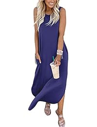 Vestido largo sin mangas con bolsillo holgado de ANRABESS para dama